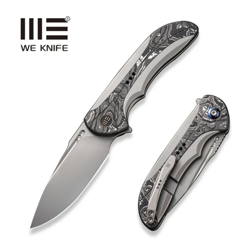 Nóż składany WE Knife Equivik Gray Titanium/Aluminium Foil Carbon Fiber, Stonewashed CPM 20CV (WE23020-1) Tylko dziś