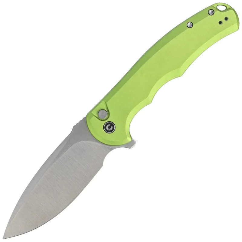 Popularny Nóż składany Civivi Button Lock Praxis Lime Green Aluminium, Satin Nitro-V (C18026E-3)