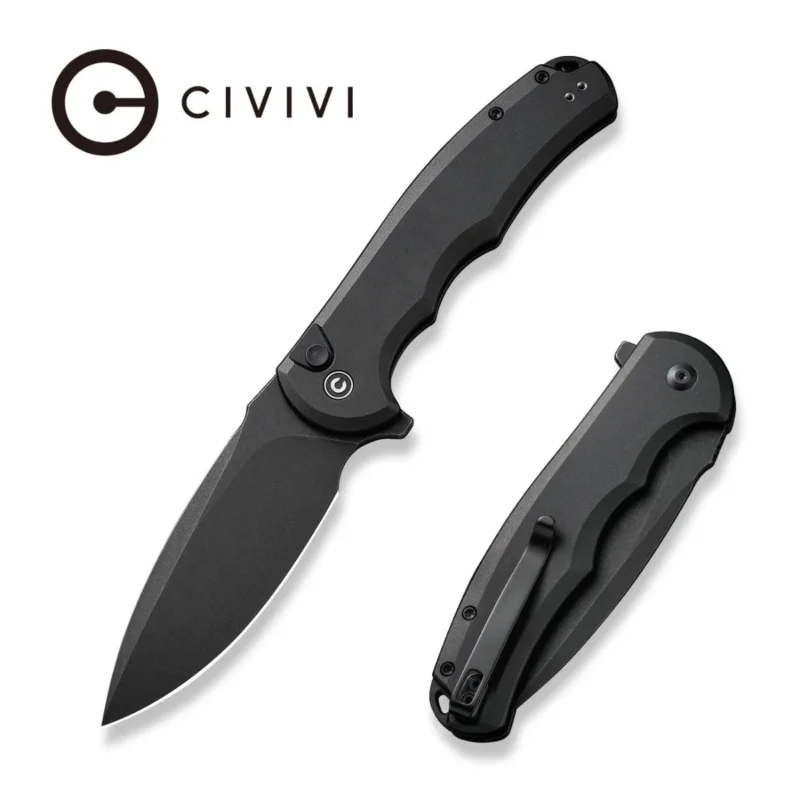 Kup teraz Civivi Knife Button Lock Praxis Black Aluminum, Black Stonewashed Nitro-V (C18026E-1)