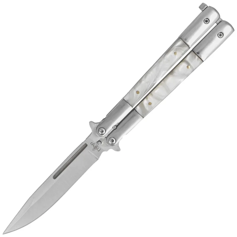 Cena promocyjna Nóż motylkowy Third Decor Habitat Balisong Pearl/Stainless Steel, Satin 420 (K2097)