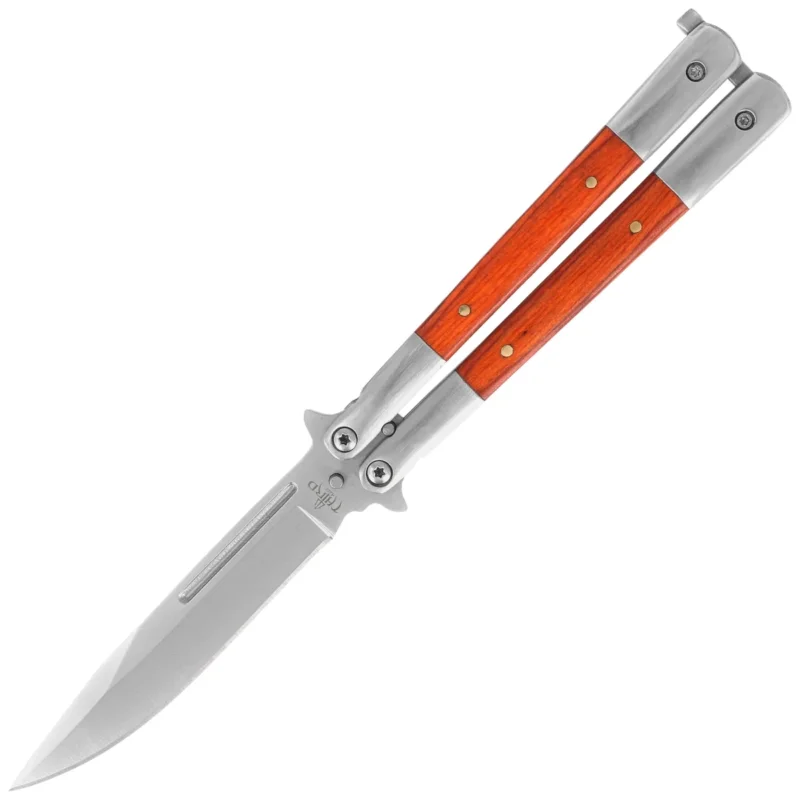 Nóż motylkowy Third Decor Habitat Balisong Palisander Wood/Stainless Steel, Satin 420 (K2095) Popularny