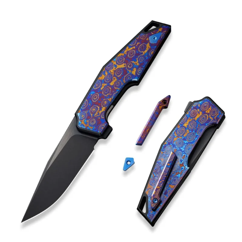 Nóż składany WE Knife OAO (One And Only) Black Titanium/Timascus, Black Stonewashed Bevels/Black Brushed CPM 20CV by Tashi Bharucha (WE23001-4) Ekspresowa dostawa