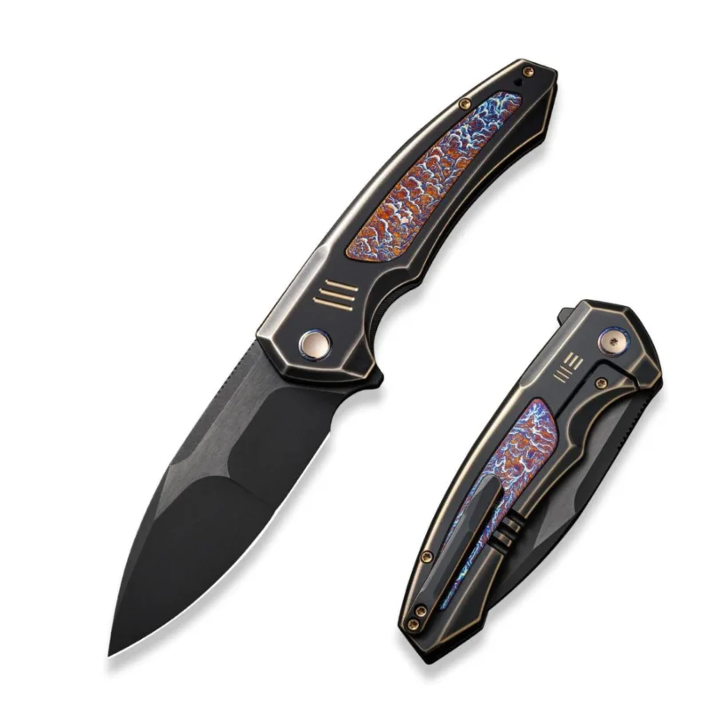 Szybka dostawa WE Knife Hyperactive Black/Flamed Titanium, Black Stonewashed Bevels/Black Brushed Vanax (WE23030-4)