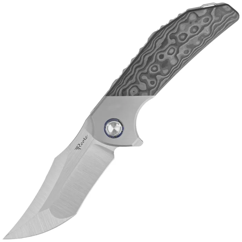 Wysoka jakość Reate Knife Tiger Bead Blast Titanium/Fat Carbon Black Camo, Belt Satin M390 by Alvin Lee (TG TBB.SAT)