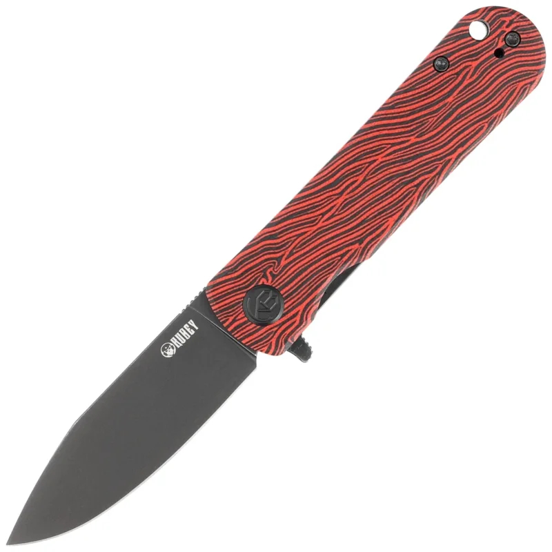Zniżka Kubey NEO Knife Red / Black Damascus G10, Blackwashed AUS-10 by Keanu Alfaro (KU371F)