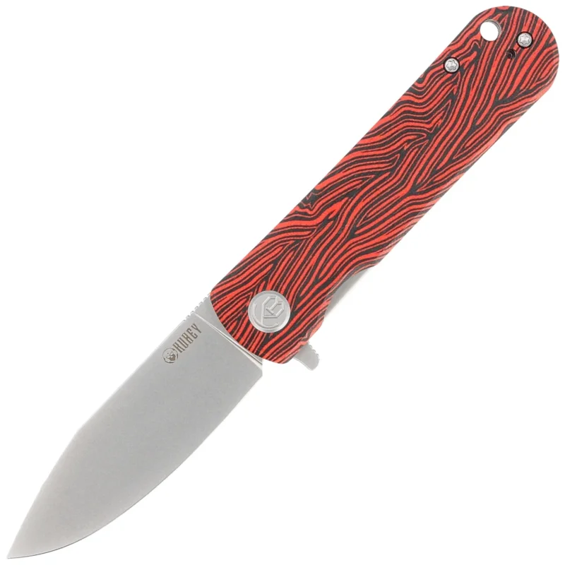 Kubey Knife NEO Red / Black Damascus G10, Beadblasted AUS-10 by Keanu Alfaro (KU371E) Promocja