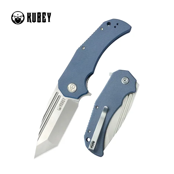 Zamów dziś Kubey Bravo One Tanto Knife Blue G10, Beadblasted AUS-10 by Mikkel Willumsen (KU318E)