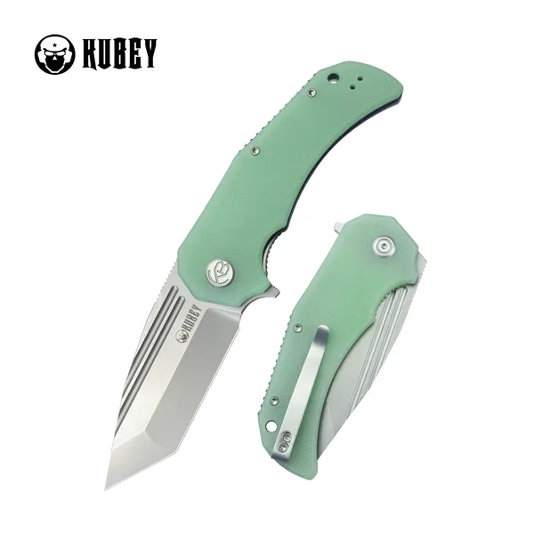 Obniżka ceny Nóż składany Kubey Bravo One Tanto Jade G10, Beadblasted AUS-10 by Mikkel Willumsen (KU318D)