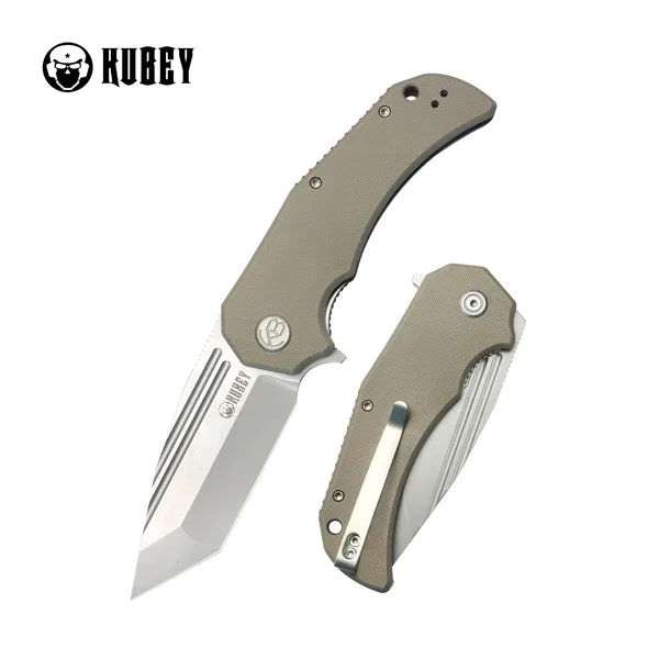 Nóż składany Kubey Bravo One Tanto Tan G10, Beadblasted AUS-10 by Mikkel Willumsen (KU318C) Taniej