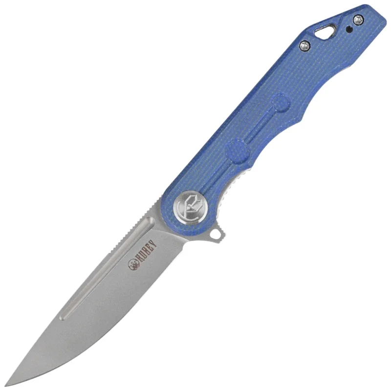 Oferta czasowa Kubey Knife Mizo Blue Micarta, Bead Blasted AUS-10 by Tiguass (KU312O)