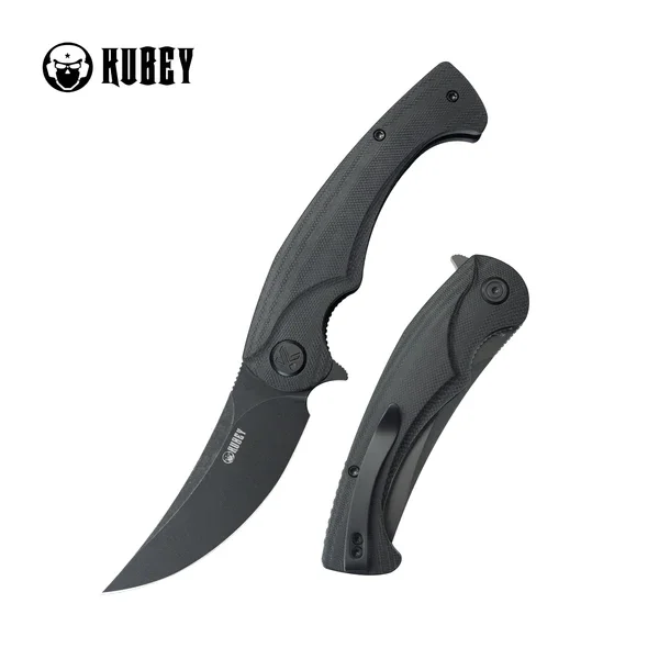 Najlepsza cena Nóż składany Kubey Scimitar KU173L Black G10, Black Stonewashed 14C28N