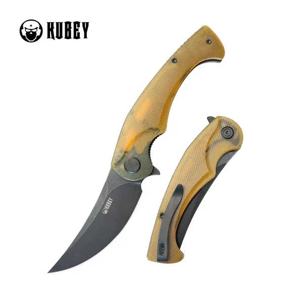 Cena promocyjna Kubey Scimitar KU173H Knife Bead Blasted Ultem, Black Stonewashed 14C28N