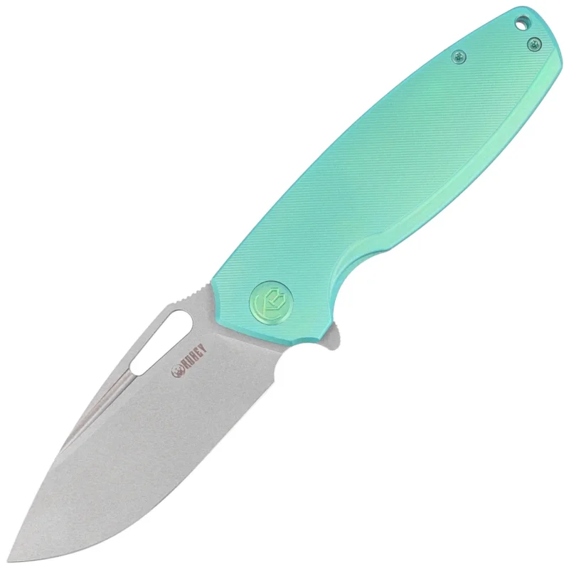 Nóż składany Kubey Tityus KB360B Green Titanium, Bead Blasted 14C28N Hit cenowy