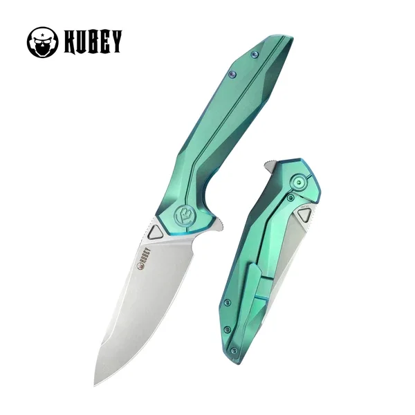 Nóż składany Kubey Nova FL KB235H, Green Titanium, Bead Blasted 14C28N Tylko do końca tygodnia