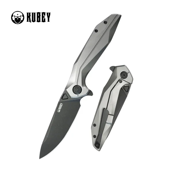 Kubey Nova FL KB235E Knife, Gray Titanium, Black Stonewashed 14C28N Oferta