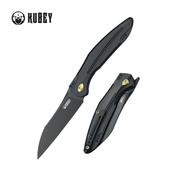 Wysoka jakość Kubey Barracuda Knife Black Titanium, Blackwashed M390 by Parsons Bladeworks (KB299B)