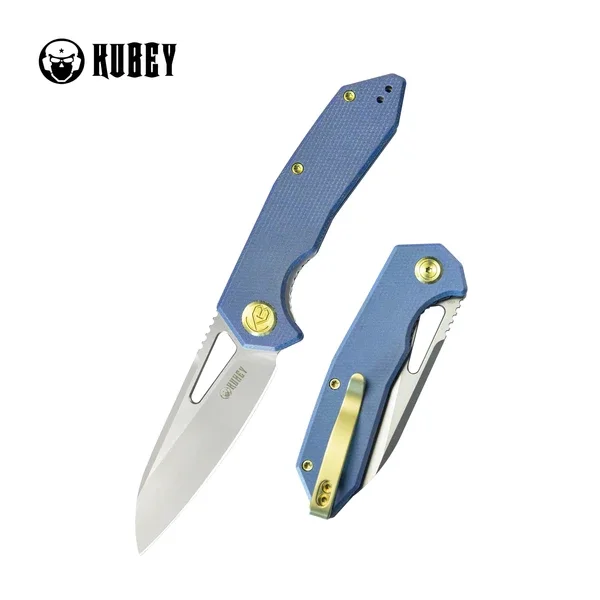 Kubey Vagrant Knife Blue Micarta, Sandblasted M390 by Maksim Tkachuk (KB291U) Rabat
