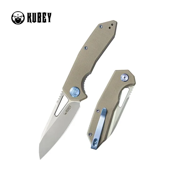 Kubey Vagrant Knife Tan G10, Sandblasted M390 by Maksim Tkachuk (KB291T) Wyprzedaż