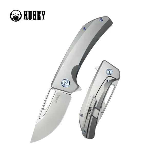 Darmowa dostawa Kubey Knife Hyperion Gray Titanium, Sandblasted CPM S35VN by Jelly Jerry (KB368A)