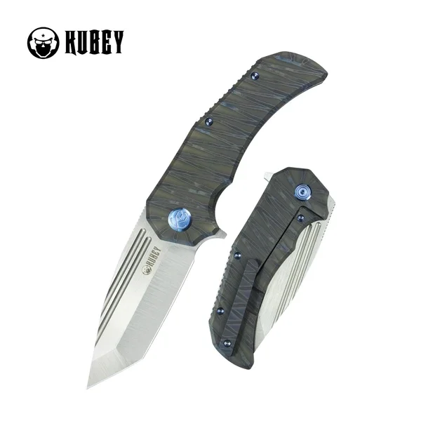 Oferta czasowa Kubey Bravo One Tanto Knife Flame Titanium, Satin M390 by Mikkel Willumsen (KB366B)