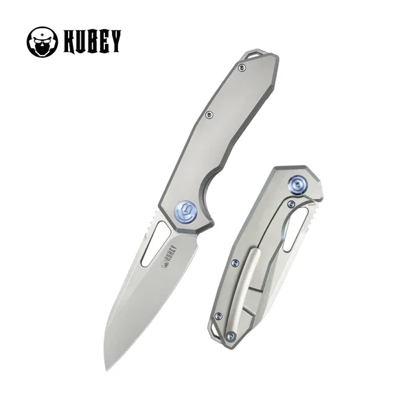 Ekspresowa dostawa Nóż składany Kubey Vagrant Gray Titanium, Beadblasted CPM S35VN by Maksim Tkachuk (KB284F)