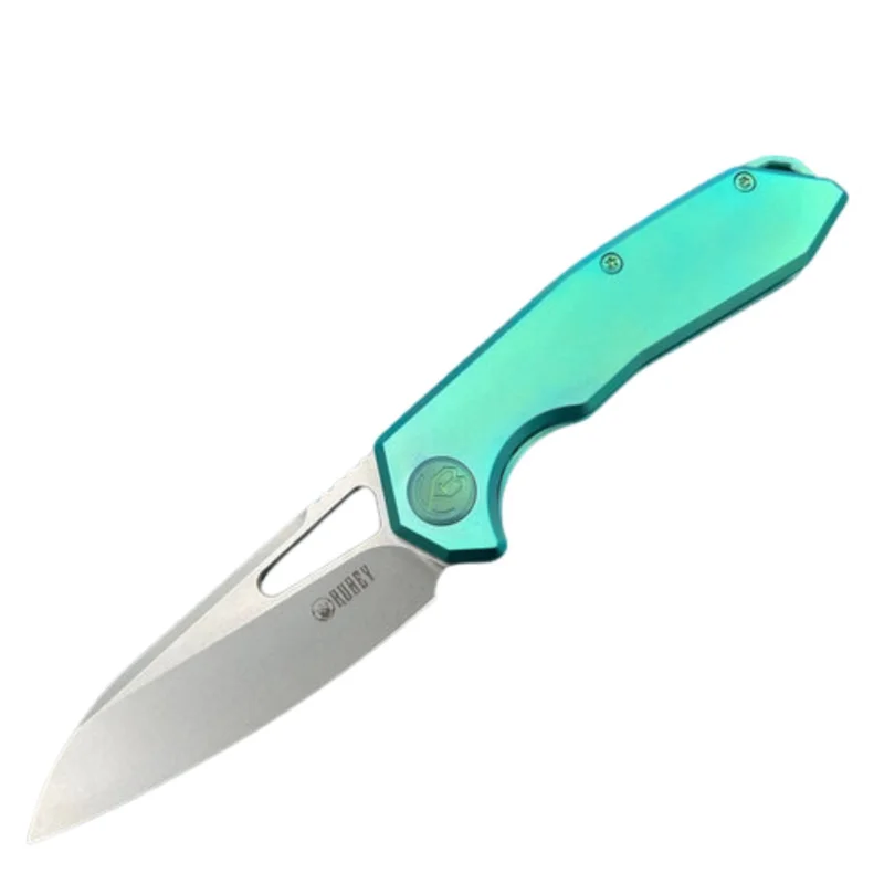 Promocja Kubey Vagrant Knife Green Titanium, Beadblasted CPM S35V by Maksim Tkachuk (KB284C)