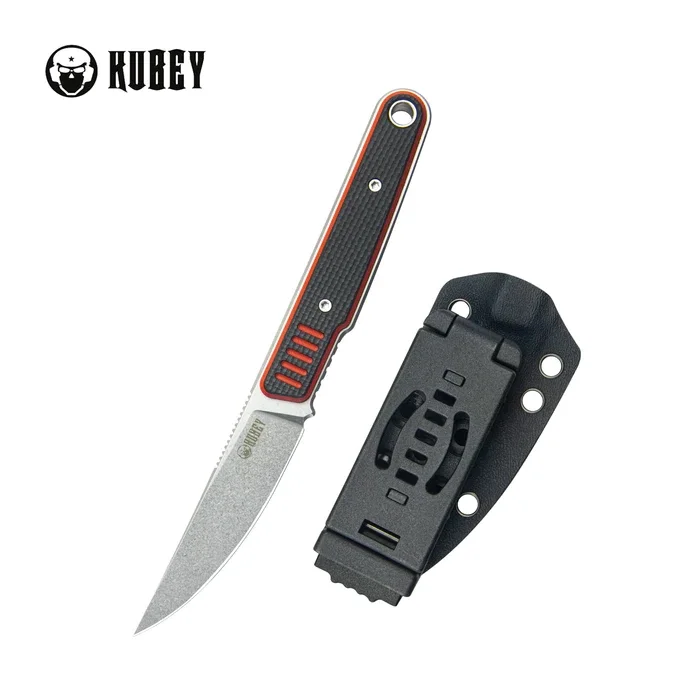 Tylko do końca tygodnia Nóż Kubey JL Kwaiken Fixie Red/Black G10, Bead Blasted 14C28N by Justin Lundquist (KU355A)