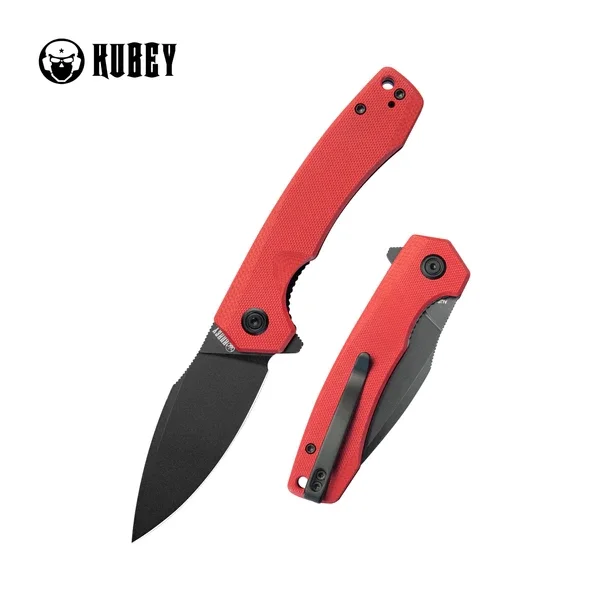 Zamów dziś Nóż składany Kubey Calyce Red G10, Black Stonewashed AUS-10 (KU901I)