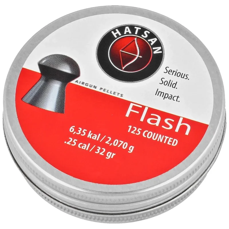 Hatsan Flash .25/6.35mm AirGun Pellets, 125 psc 2.07g/32.0gr Nowość