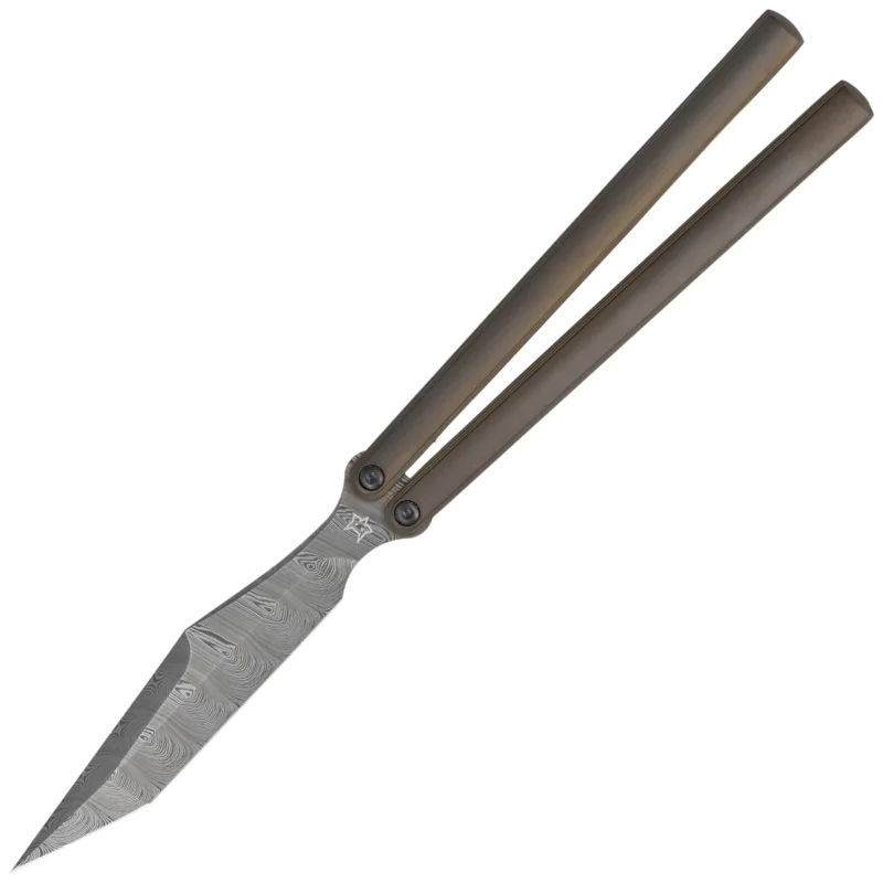Taniej Fox PHI Knife Bronze Titanium, Damasteel Super Dense Twist by Vincenzo Fiore (FX-570 TiD)