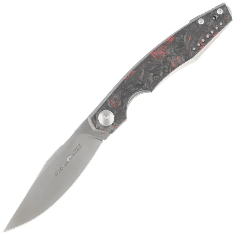 Viper Belone Titanium/Red Dark Matter CF, Satin M390 by Jesper Voxnæs Knife (V5970TIFCR) Premium