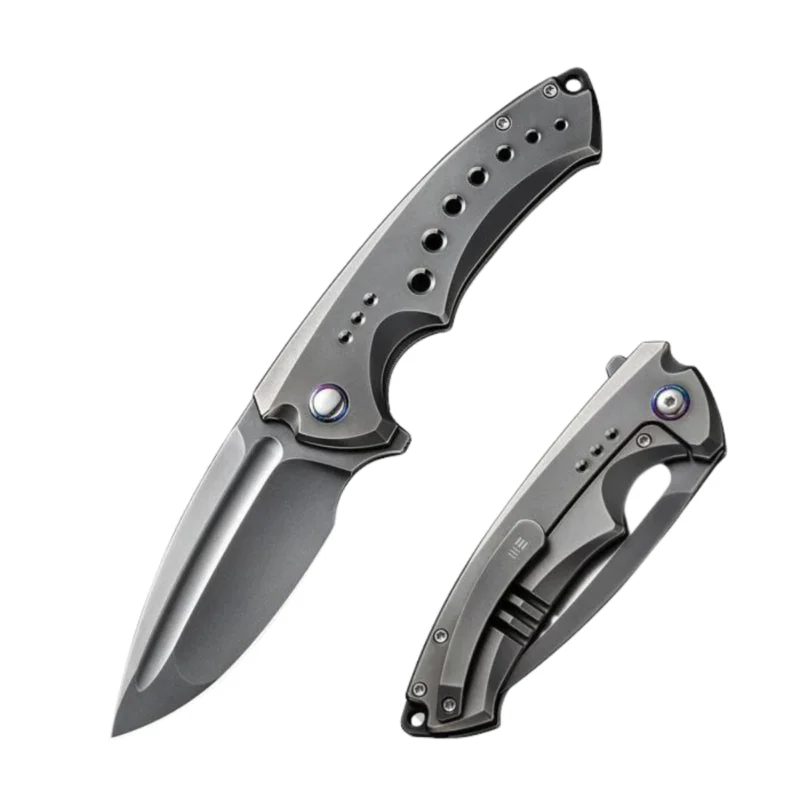 Nóż składany WE Knife Nexusia LE No 048/158 Gray Titanium, Polished Gray CPM 20CV (WE22044-6) Promocja