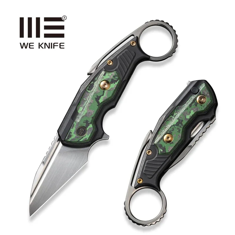 Tani Nóż składany WeKnife Yardbird Black Titanium/Jungle Wear Fat Carbon, Hand Rubbed Satin CPM 20CV by Maciej Torbé (WE22021-4)