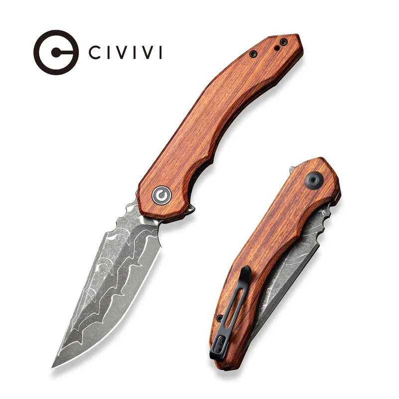 Oferta czasowa Nóż składany Civivi Bluetick Guibourtia Wood, Damascus by Bryan Montalvo (C23050-DS1)