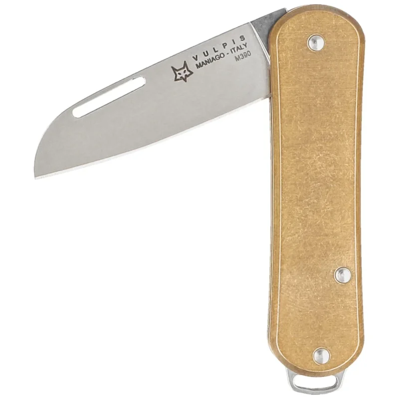 Super okazja Fox Vulpis Brass, Polished M390 Pocket Knife (FX-VP108 OT)