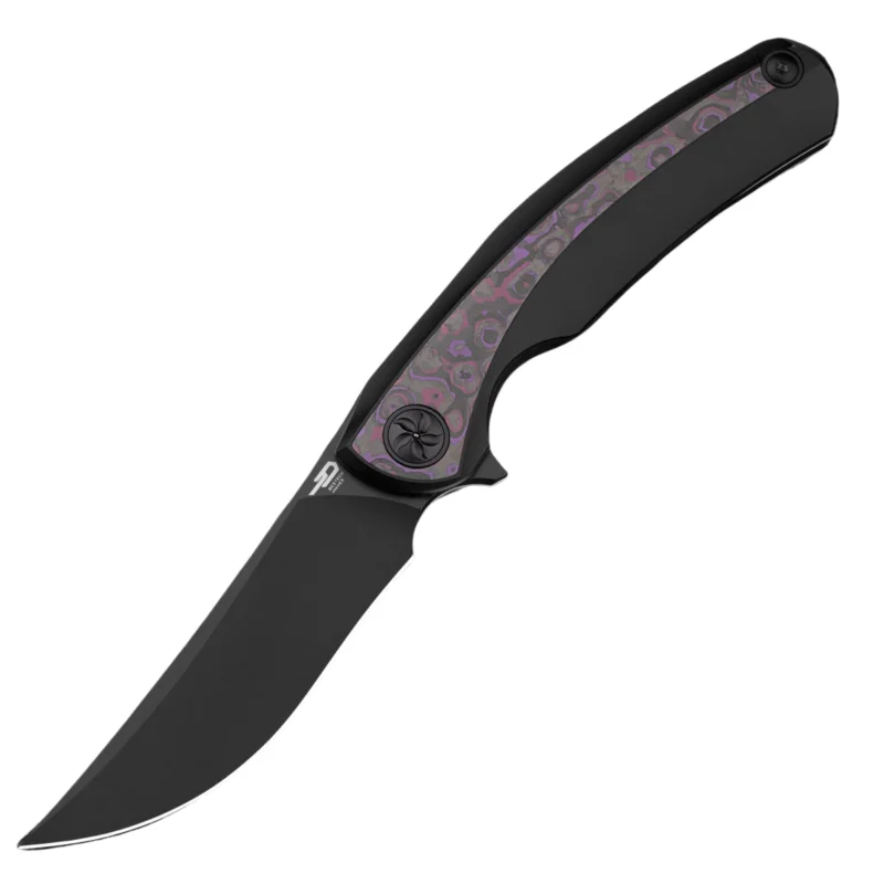 Bestech Sambac Knife Black Titanium / Purple Haze Fat Carbon, Black PVD MagnaCut by Ostap Hel (BT2402B) Wyprzedaż