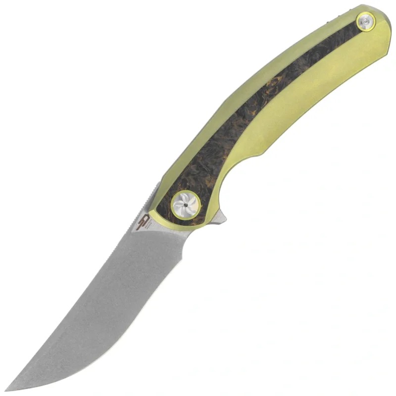 Promocja Bestech Sambac Knife Gold Titanium / Dark Matter Gold Fat Carbon, Stonewashed / Satin MagnaCut by Ostap Hel (BT2402A)