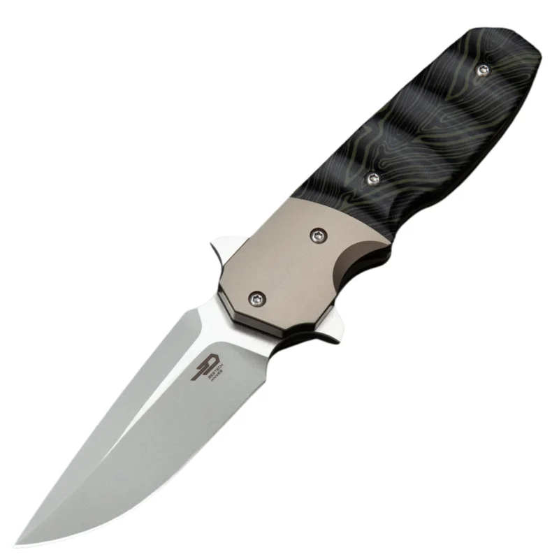 Nóż składany Bestech Freefall Bronze Titanium/Black-Green G10, Stonewashed/Satin CPM S35VN by Jason Clark (BT2007A) Hit sprzedaży