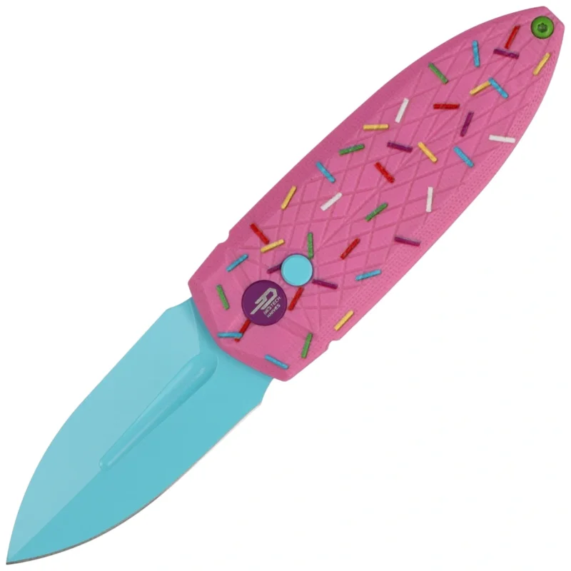 Łatwy zwrot Bestech QUQU Pink/Printed Sprinkle Pattern G10, Blue 14C28N by Gogo Knife (BG57C-2)