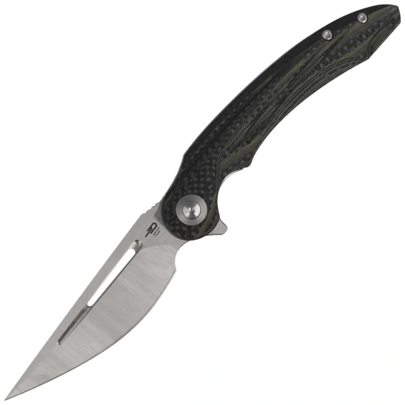 Nóż składany Bestech Irida Black/Green Carbon Fiber/G10, Satin 14C28N by Kombou (BG25F) Tylko dziś