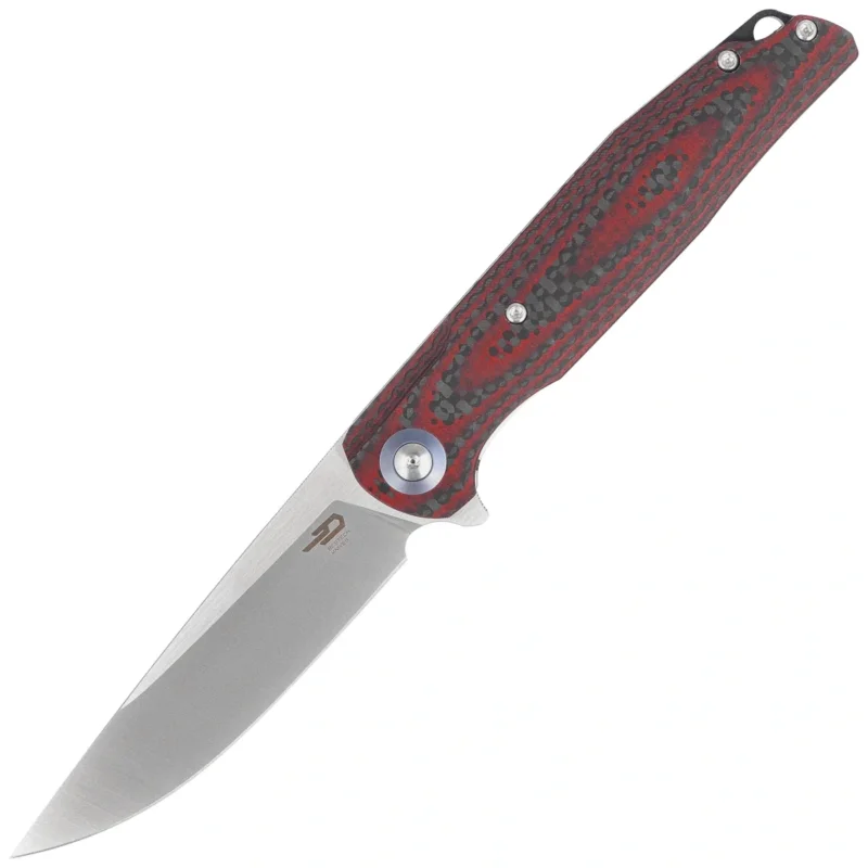 Nóż składany Bestech Ascot Red Carbon Fiber/G10, Satin D2 (BG19F) Bestseller