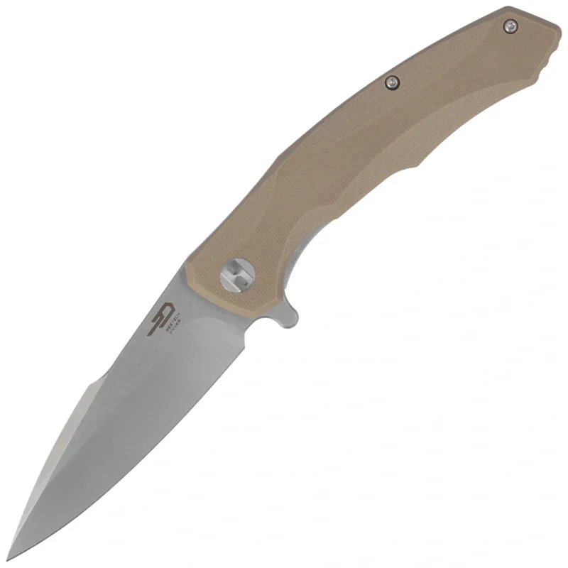 Ekspresowa dostawa Nóż składany Bestech Warwolf Beige G10, Stonewashed/Satin D2 (BG04C)