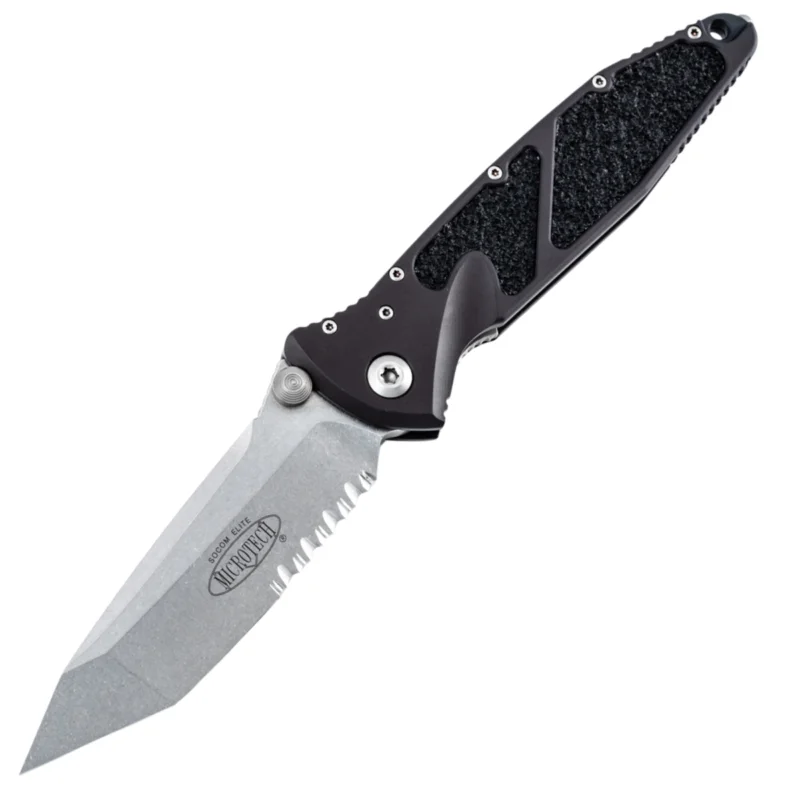 Tylko dziś Nóż składany Microtech Socom Elite T/E-M Black Aluminuim, Stonewashed P/S M390 by Tony Marfione (161-11)