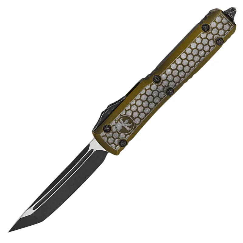 Popularny Nóż automatyczny OTF Microtech Ultratech T/E Weathered Signature OD Green Hex Aluminium, Black M390 by Tony Marfione (123-1HXWODS)