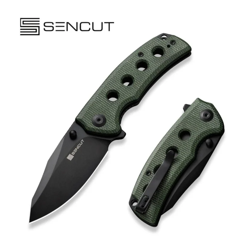Do wyczerpania zapasów Nóż składany Sencut Excalis Green Canvas Micarta, Black 9Cr18MoV (S23068-3)