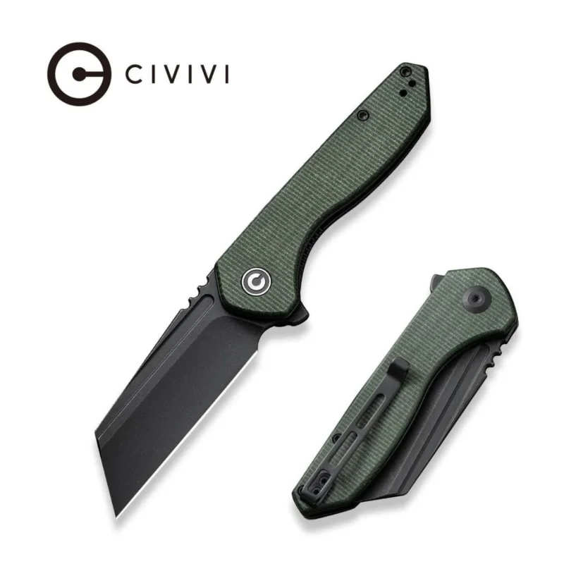 Nóż składany Civivi ExOne Green Canvas Micarta, Black Stonewashed Nitro-V by Brian Brown (C23036-3) Taniej