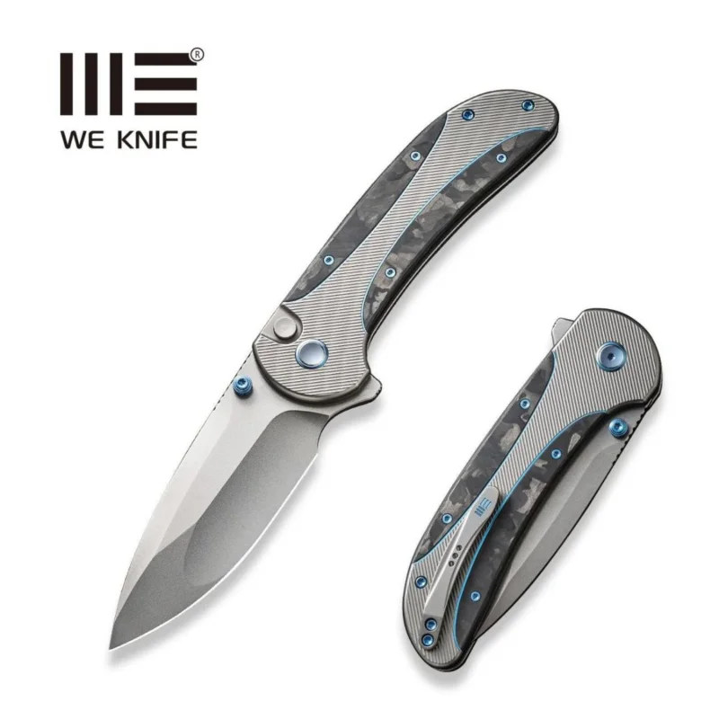 WE Knife Zizzit Grey Titanium/Marble Carbon Fiber, Polished Bead Blasted CPM 20CV (WE23031-3) Szybka wysyłka