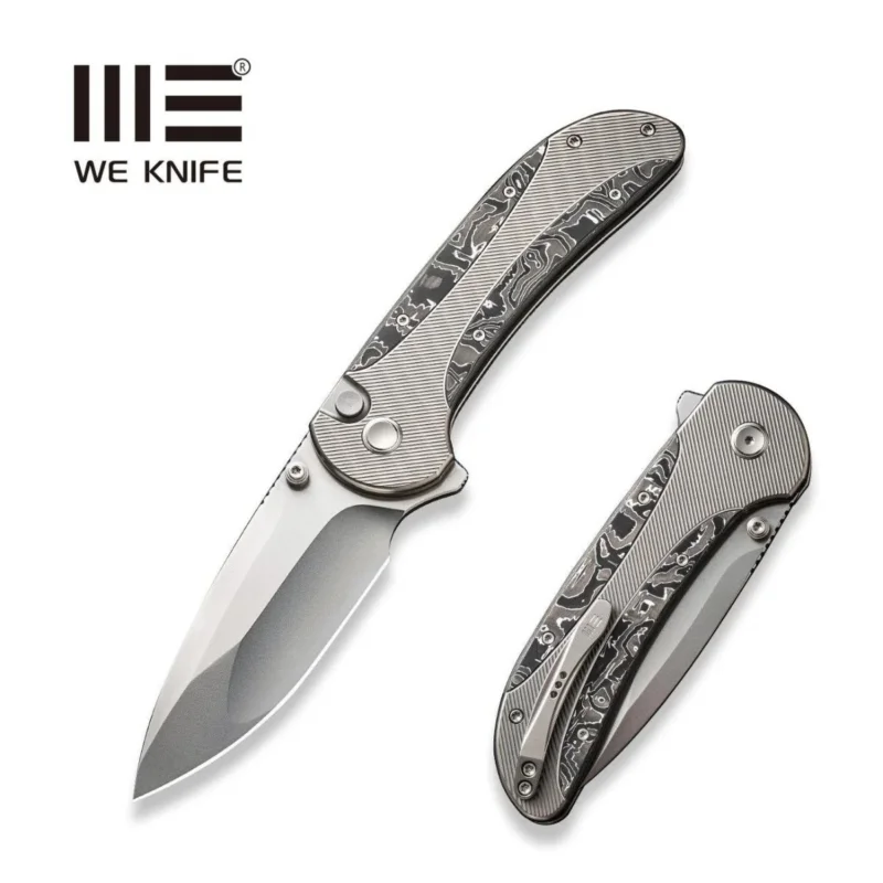Nóż składany WE Knife Zizzit Grey Titanium/Aluminium Carbon Fiber, Polished Bead Blasted CPM 20CV (WE23031-2) Darmowy zwrot