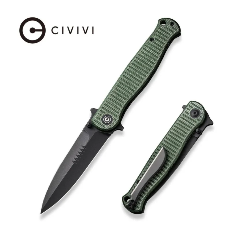 Civivi RS71 Green Canvas Micarta, Black Stonewashed Nitro-V by Robert Saniscalchi Knife (C23025-3) Bezpieczna płatność