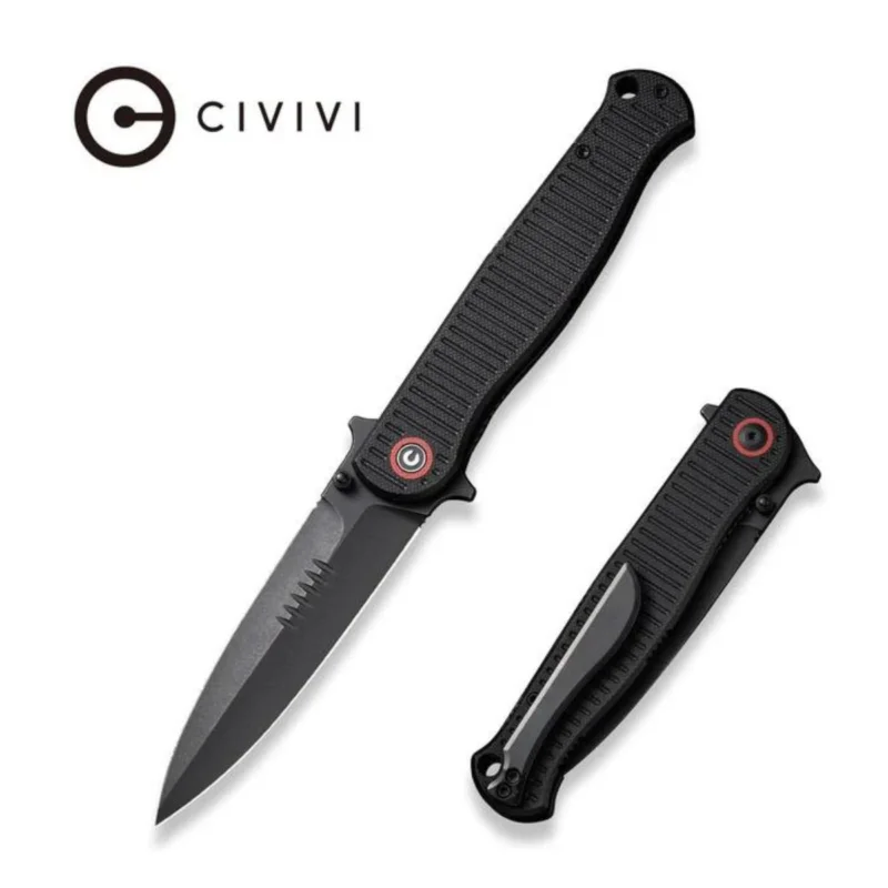 Civivi RS71 Black G10, Black Stonewashed Nitro-V by Robert Saniscalchi Knife (C23025-2) Bezpieczna płatność
